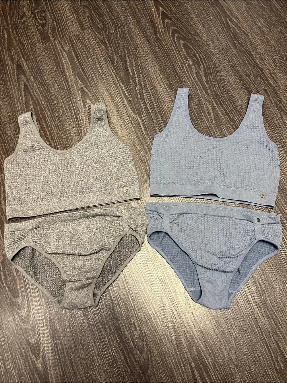 NWOT Lucky Brand Ribbed Two-Piece Sets in Gray and Light Blue